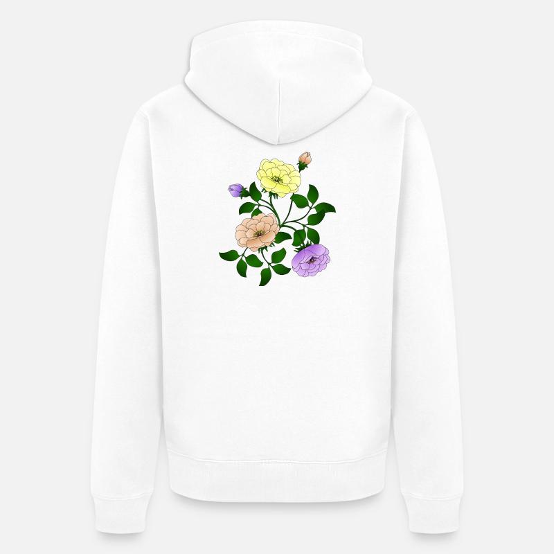 Fleur - Veste à capuche bio Premium Unisexe - blanc