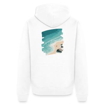 Strand Meer Palmen - Unisex Premium Bio Zip Hoodie - Weiß - Hinten - Thijin (182cm)