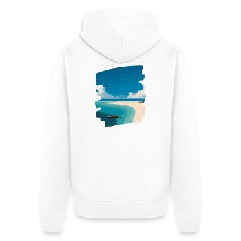 Beach Sea Palm Trees - Unisex Premium Organic Zip Hoodie - white - Back - Thijin (182cm)