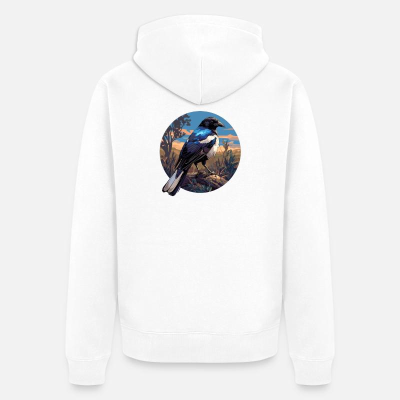 Pies Magpie - Veste à capuche bio Premium Unisexe - blanc