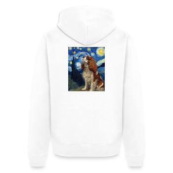 Cavalier King Charles Spaniel - Unisex Premium Organic Zip Hoodie - white - Back - Thijin (182cm)