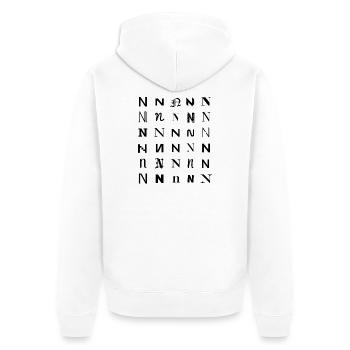 Typografie N Monogramm-Buchstabenmosaikdesign - Unisex Premium Bio Zip Hoodie - Weiß - Hinten - Thijin (182cm)