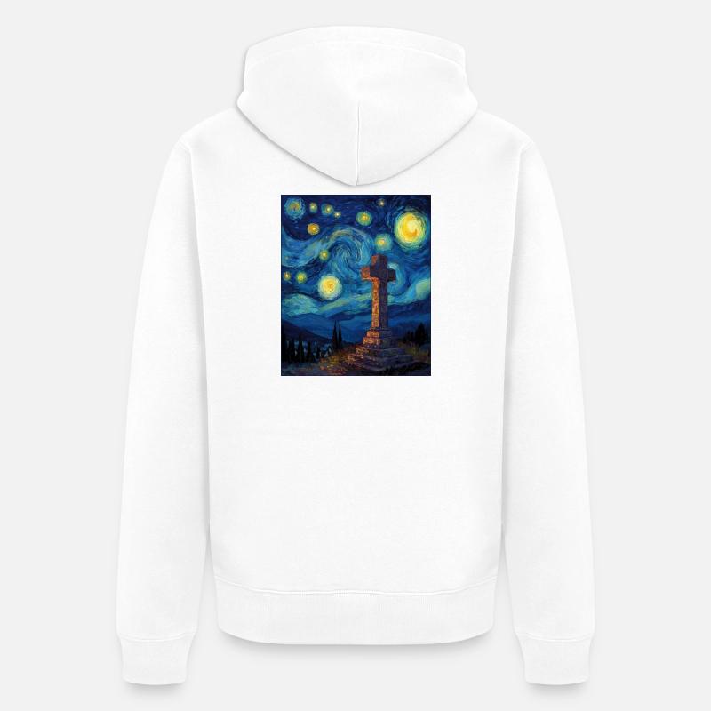 croix - Veste à capuche bio Premium Unisexe - blanc