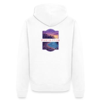 Punta Cana Tropischer Abend - Unisex Premium Bio Zip Hoodie - Weiß - Hinten - Thijin (182cm)