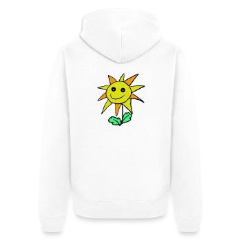 Enfants des fleurs Tournesols - Veste à capuche bio Premium Unisexe - blanc - Dos - Thijin (182cm)
