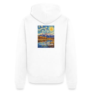 Parc national de Grand Teton, Wyoming - Veste à capuche bio Premium Unisexe - blanc - Dos - Thijin (182cm)