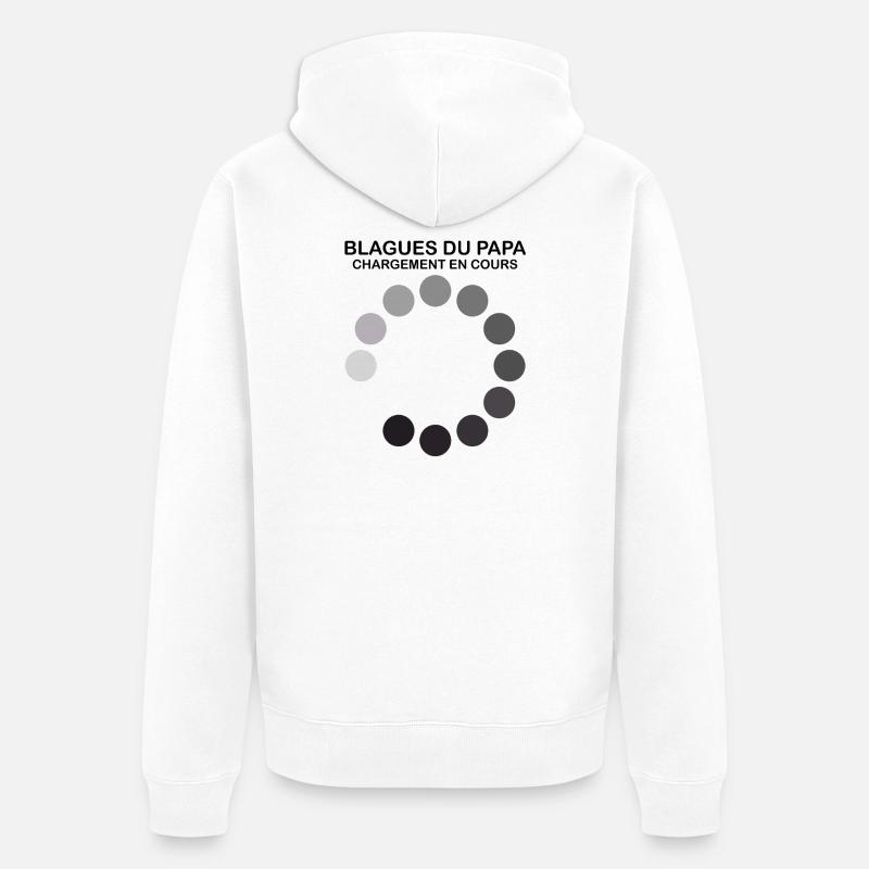 Cercle de Points Noirs Abstraits - Veste à capuche bio Premium Unisexe - blanc