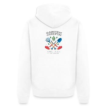 Garten Chefin - Unisex Premium Bio Zip Hoodie - Weiß - Hinten - Thijin (182cm)