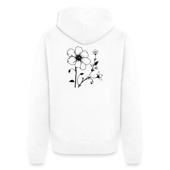 Blumenranke Blume Blüte Geschenk Mutter Muttertag - Unisex Premium Bio Zip Hoodie - Weiß - Hinten - Thijin (182cm)