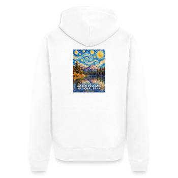 Lassen Vulkan-Nacht Poster California - Unisex Premium Bio Zip Hoodie - Weiß - Hinten - Thijin (182cm)