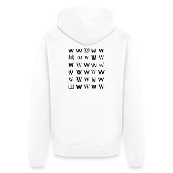 Typography W monogram letter mosaic design - Unisex Premium Organic Zip Hoodie - white - Back - Thijin (182cm)