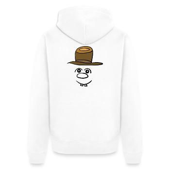 Drôle de visage, drôle, émotions joyeuses - Veste à capuche bio Premium Unisexe - blanc - Dos - Thijin (182cm)