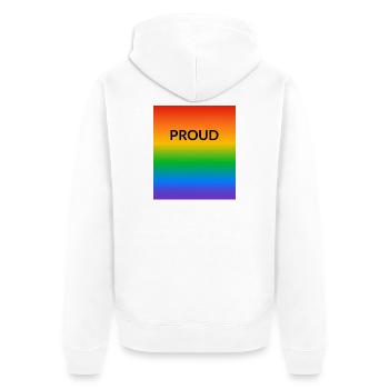 Fierté Arc-en-ciel LGBT - Veste à capuche bio Premium Unisexe - blanc - Dos - Thijin (182cm)