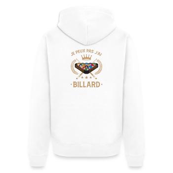 Je Peux Pas J'ai Billard Humour Joueur Cadeau  - Veste à capuche bio Premium Unisexe - blanc - Dos - Thijin (182cm)