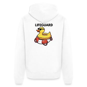 Entchen-Rettungsschwimmer-Boje Humor Summer Cool - Unisex Premium Bio Zip Hoodie - Weiß - Hinten - Thijin (182cm)