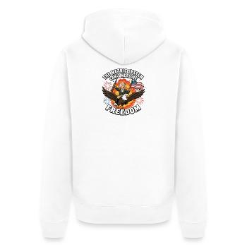 The metric system cannot measure freedom - Unisex Premium Organic Zip Hoodie - white - Back - Thijin (182cm)