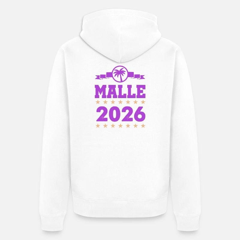 Malle 2026 Logo - Veste à capuche bio Premium Unisexe - blanc