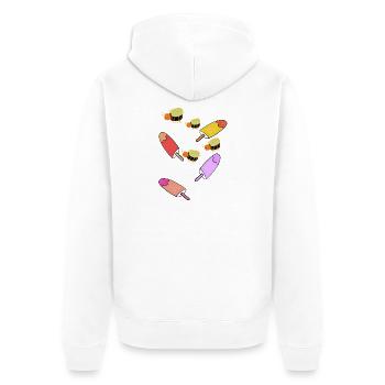Buntes Eis mit Bienen Kinder Kind - Unisex Premium Organic Zip Hoodie - white - Back - Thijin (182cm)