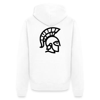 Spartan - Unisex Premium Organic Zip Hoodie - white - Back - Thijin (182cm)