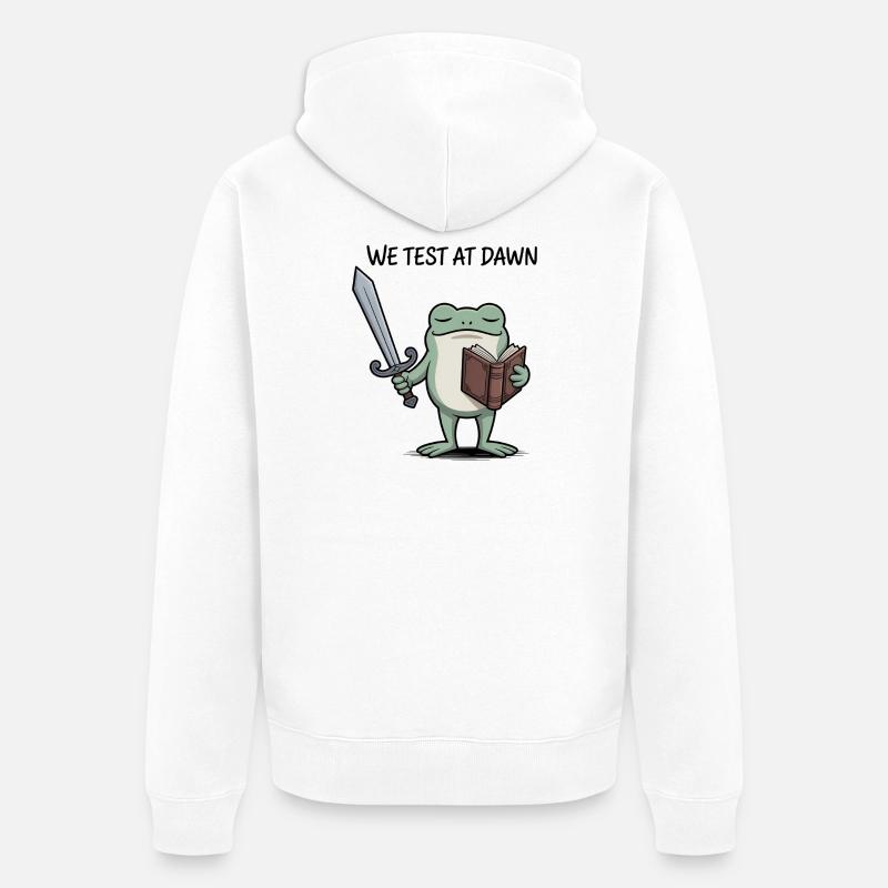 Chevalier Grenouille de Test de l’Aube - Veste à capuche bio Premium Unisexe - blanc