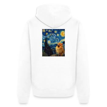 Zwergspitz Spitz Pomeranian - Veste à capuche bio Premium Unisexe - blanc - Dos - Thijin (182cm)