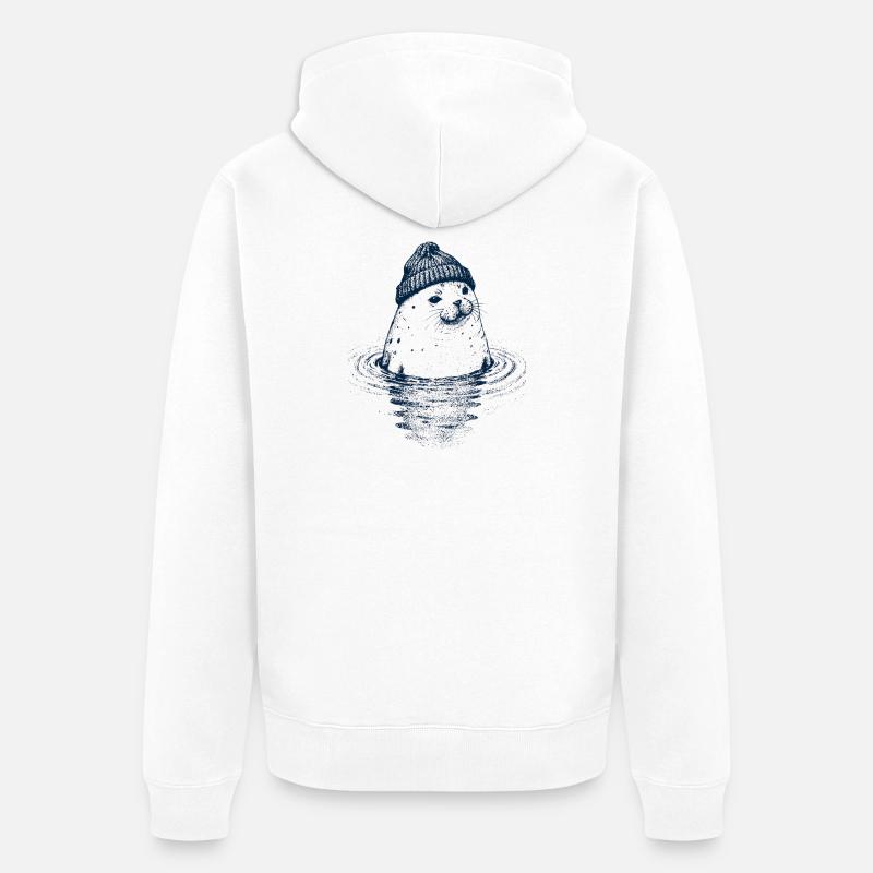 Sceller avec un bouchon - Veste à capuche bio Premium Unisexe - blanc