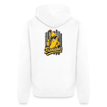  Bananas Coole Lustige Banane Mit Sonnenbrille - Unisex Premium Bio Zip Hoodie - Weiß - Hinten - Thijin (182cm)