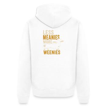 Weniger Gemein Mehr Weenies - Unisex Premium Bio Zip Hoodie - Weiß - Hinten - Thijin (182cm)