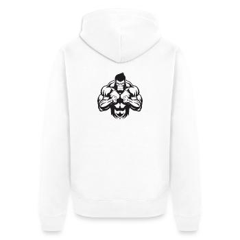 Musculation Gorilla - Veste à capuche bio Premium Unisexe - blanc - Dos - Thijin (182cm)