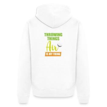 discus throw discus throw discus thrower - Unisex Premium Organic Zip Hoodie - white - Back - Thijin (182cm)