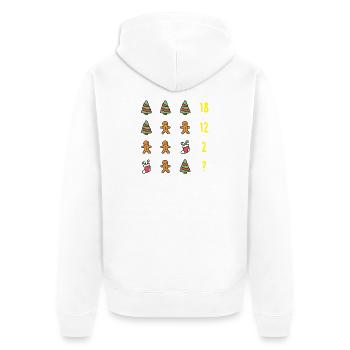 Weihnachtsrätsel Mathe Weihnachten Lustiger Spruch - Unisex Premium Bio Zip Hoodie - Weiß - Hinten - Thijin (182cm)