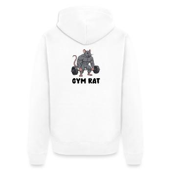Muscular rat in comic style - Unisex Premium Organic Zip Hoodie - white - Back - Thijin (182cm)