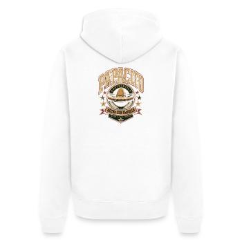 PAPACITO Mexiko Tradition Shirt - Unisex Premium Bio Zip Hoodie - Weiß - Hinten - Thijin (182cm)