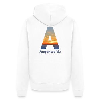 Augenweide - Wortschätze, vergessene Wörter - Unisex Premium Bio Zip Hoodie - Weiß - Hinten - Thijin (182cm)