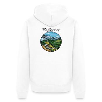 Le voyage est la récompense - Veste à capuche bio Premium Unisexe - blanc - Dos - Thijin (182cm)