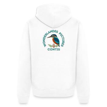 Copie_de_Sans_titre_copie - Unisex Premium Organic Zip Hoodie - white - Back - Thijin (182cm)