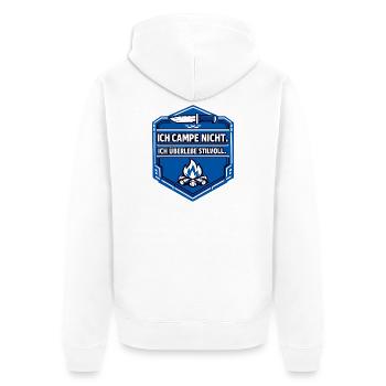 I just like camping - Unisex Premium Organic Zip Hoodie - white - Back - Thijin (182cm)