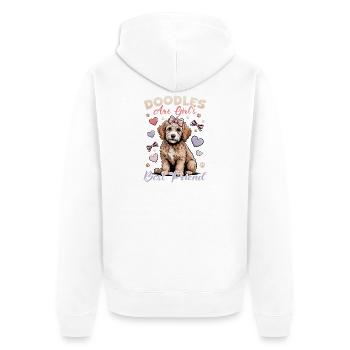 Goldendoodle Dog Breed - Unisex Premium Organic Zip Hoodie - white - Back - Thijin (182cm)