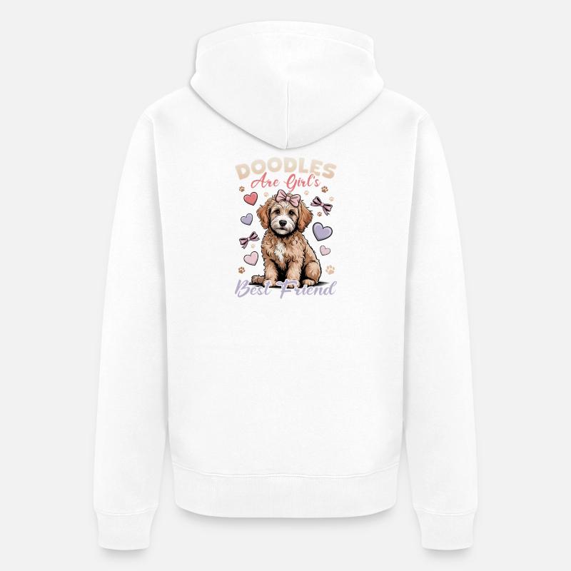 Race de chien Goldendoodle - Veste à capuche bio Premium Unisexe - blanc