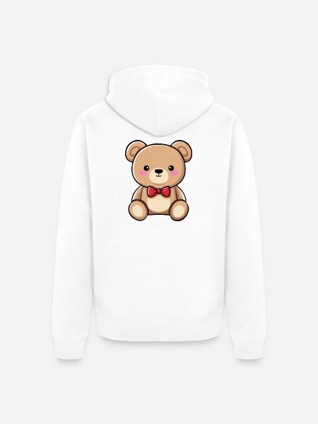 Teddybär, süßes Plüschkind, Teddybär - Unisex Premium Bio Zip Hoodie - Weiß