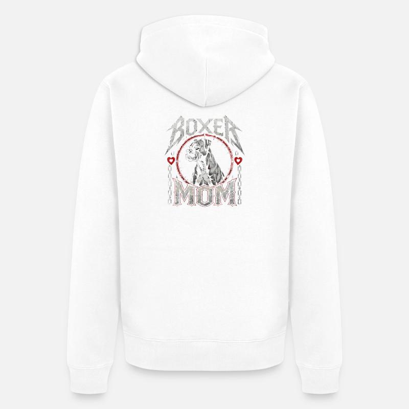Maman Boxer dans le style métal - Veste à capuche bio Premium Unisexe - blanc