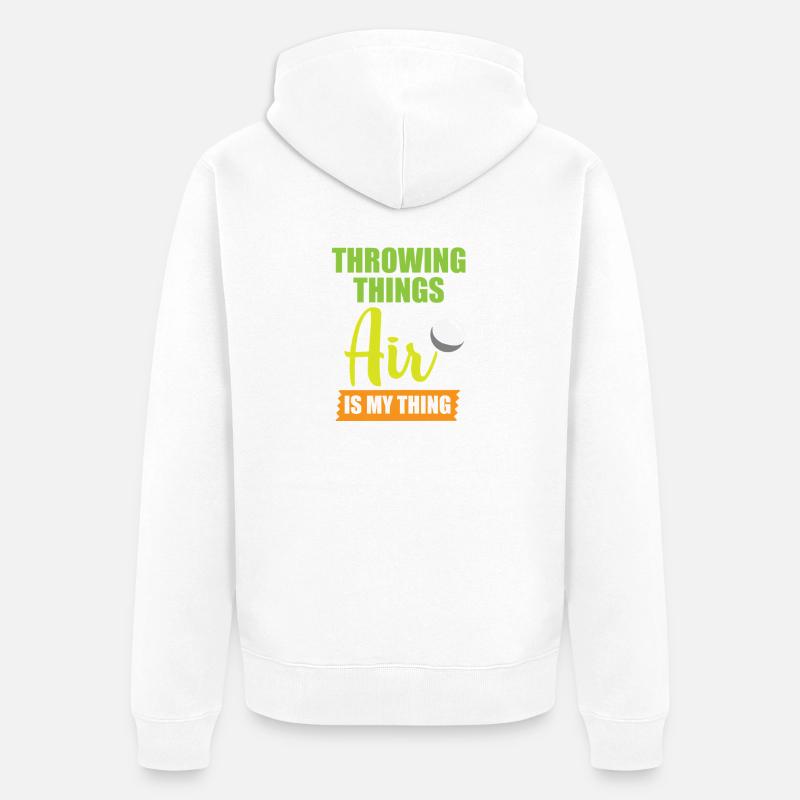 Diskuswurf Diskuswerfen Diskus diskuswerfer - Unisex Premium Bio Zip Hoodie - Weiß