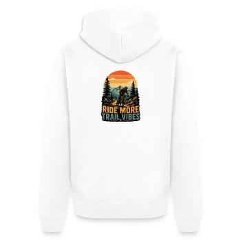 Ride More Trail Vibes - Veste à capuche bio Premium Unisexe - blanc - Dos - Thijin (182cm)