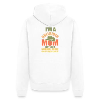 cowboy western rodeo mutter mama reiten - Unisex Premium Bio Zip Hoodie - Weiß - Hinten - Thijin (182cm)