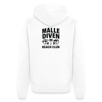 Malle Diven Beach Club Flamingo Mallorca Party - Unisex Premium Bio Zip Hoodie - Weiß - Hinten - Thijin (182cm)