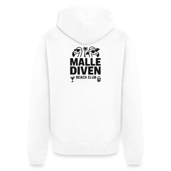 Malle Diven Beach Club Flamingo Mallorca Party - Unisex Premium Organic Zip Hoodie - white - Back - Thijin (182cm)