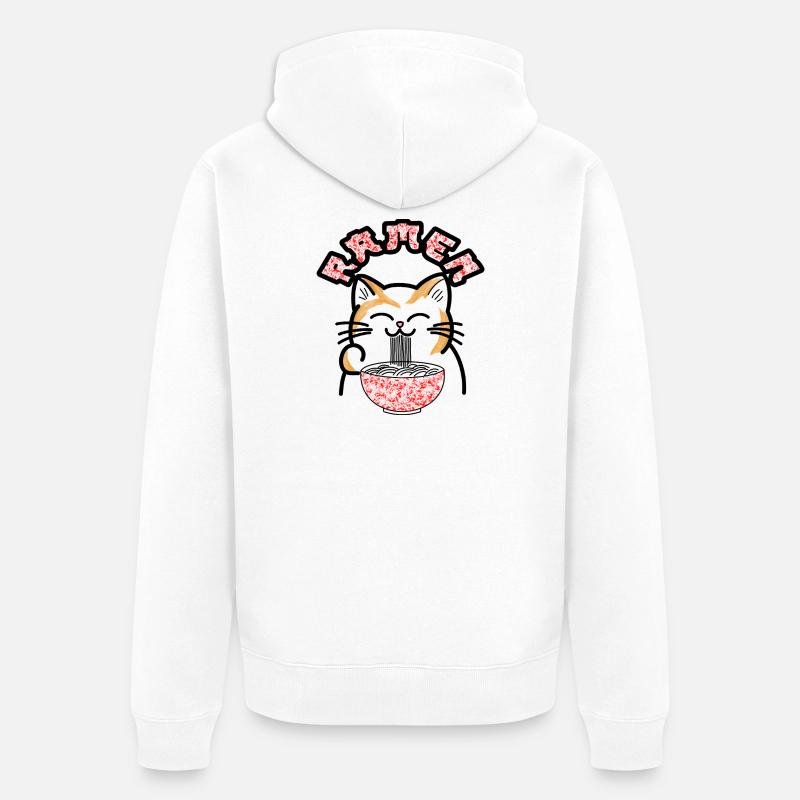 Pop Art des chats ramen - Veste à capuche bio Premium Unisexe - blanc