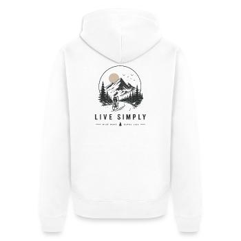 Radlerin Fahrrad Rennrad Radtour Berg - Unisex Premium Bio Zip Hoodie - Weiß - Hinten - Thijin (182cm)