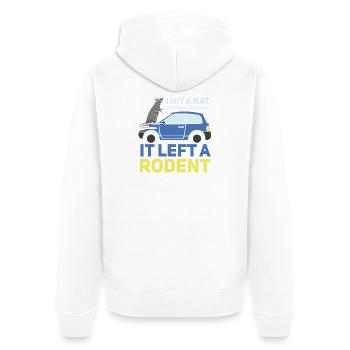 Ratte Hausratte Rattenbesitzer Rattenliebhaber - Unisex Premium Bio Zip Hoodie - Weiß - Hinten - Thijin (182cm)