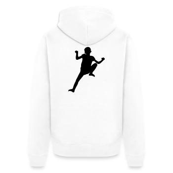 Spider Climber Boy – Kletterabenteuer - Unisex Premium Bio Zip Hoodie - Weiß - Hinten - Thijin (182cm)